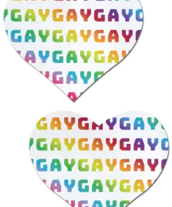 Pastease Rainbow Gay On White Hearts Pasties