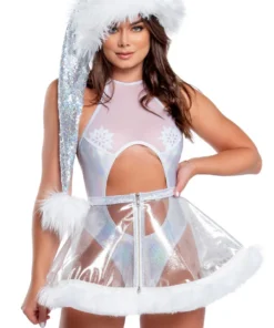 J. Valentine Vinyl And Fur Trimmed Skater Skirt Clothing