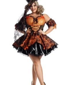 Party King Plus Size Sweet As Candy Corn Witch Costume