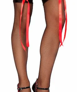 Roma Costume Pleated Ruffle Top Fishnets Stockings