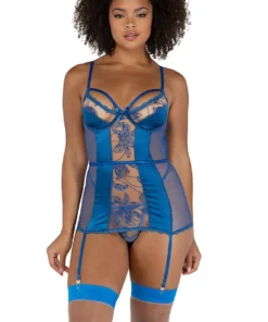 Roma Costume Lingerie Floral Embroidered And Satin Chemise