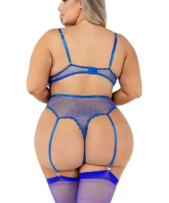 Roma Costume Plus Size Embroidered Mesh And Satin Teddy