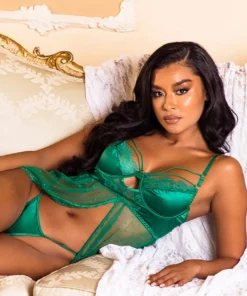 Roma Costume Jewel Tone Satin And Lace Babydoll Lingerie