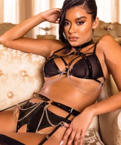 Roma Costume Lingerie Vinyl And Chains Harness Bra And Crotchless Panty 14 Roma Costume Lingerie Vinyl And Chains Harness Bra And Crotchless Panty