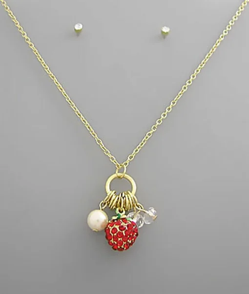 3WISHES Strawberry Charm Set Jewerly 4 3WISHES Strawberry Charm Set Jewerly
