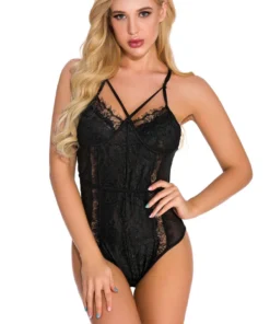 3WISHES Lingerie Sultry Strappy Teddy