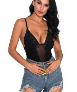 3WISHES Teddy Lingerie Geo Mesh Teddy