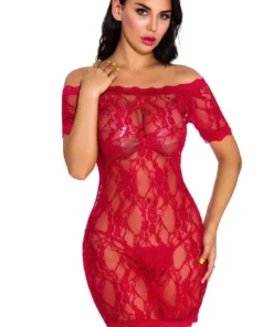 3WISHES Lace Off The Shoulder Chemise Lingerie