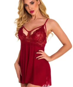 3WISHES Sultry Strappy Bust Babydoll Babydoll Lingerie