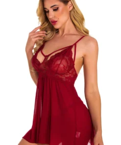 3WISHES Sultry Strappy Bust Babydoll Babydoll Lingerie