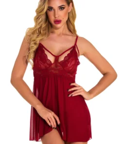 3WISHES Sultry Strappy Bust Babydoll Babydoll Lingerie