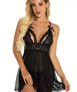 3WISHES Lacy Cage Babydoll Babydoll Lingerie