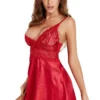 3WISHES Lingerie Hearts Are Racing Red Chemise