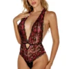 3WISHES Teddy Lingerie Low Cut Lace Teddy