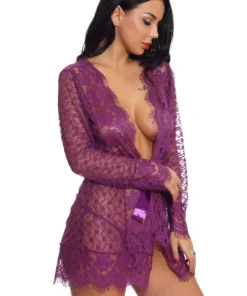 3WISHES Lovely Lace Robe Sleepwear 28 3WISHES Lovely Lace Robe Sleepwear