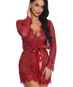 3WISHES Lovely Lace Robe Sleepwear 29 3WISHES Lovely Lace Robe Sleepwear