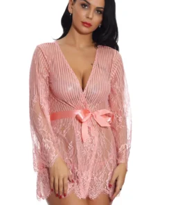 3WISHES Floral And Stripes Robe Lingerie 21 3WISHES Floral And Stripes Robe Lingerie