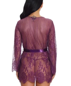 3WISHES Floral And Stripes Robe Lingerie 31 3WISHES Floral And Stripes Robe Lingerie