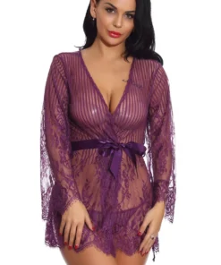 3WISHES Floral And Stripes Robe Lingerie 26 3WISHES Floral And Stripes Robe Lingerie