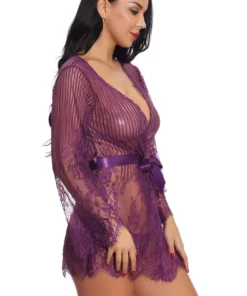 3WISHES Floral And Stripes Robe Lingerie 29 3WISHES Floral And Stripes Robe Lingerie