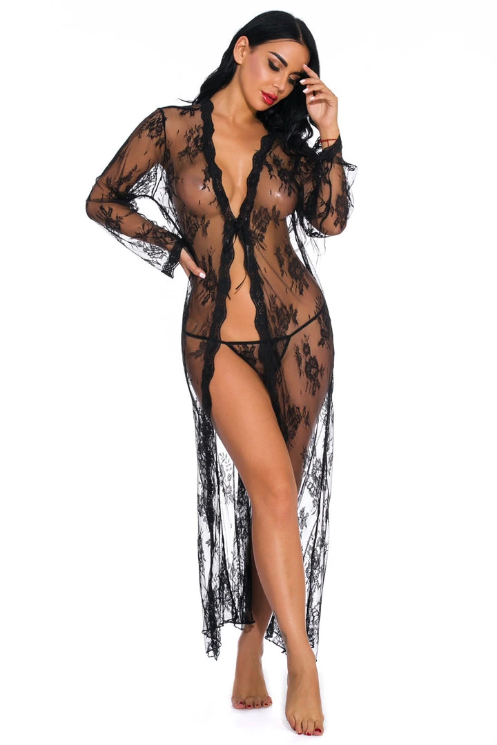 3WISHES Long Lace Flyaway Robe 4 3WISHES Long Lace Flyaway Robe