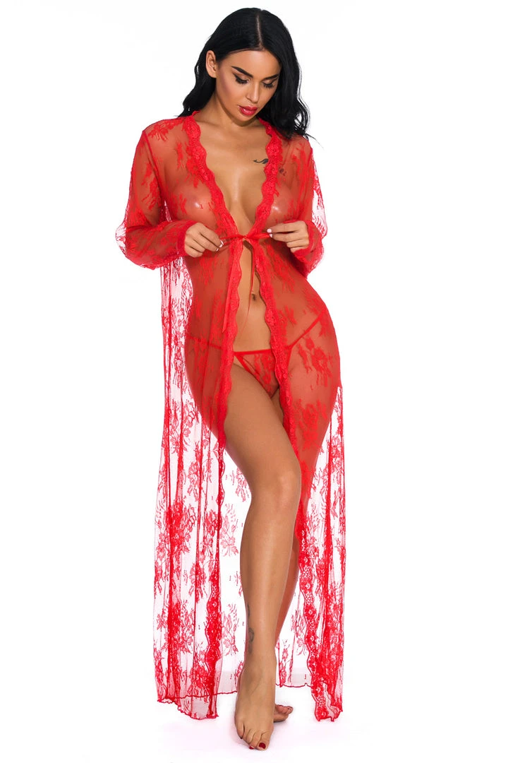 3WISHES Long Lace Flyaway Robe 7 3WISHES Long Lace Flyaway Robe