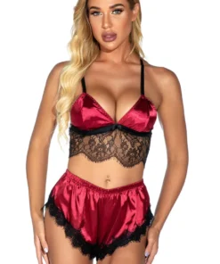 3WISHES Lingerie Satin Desires Bra Set