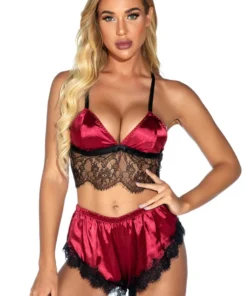 3WISHES Lingerie Satin Desires Bra Set