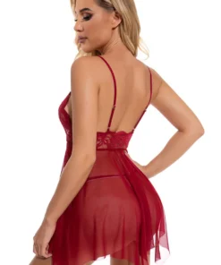 3WISHES Lingerie Mesh And Lace Flutter Babydoll 9 3WISHES Lingerie Mesh And Lace Flutter Babydoll