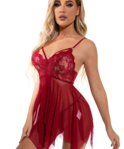3WISHES Lingerie Mesh And Lace Flutter Babydoll 7 3WISHES Lingerie Mesh And Lace Flutter Babydoll