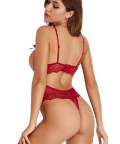 3WISHES Lingerie Burgundy Baby Teddy