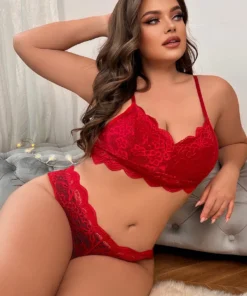 3WISHES Plus Red Bra Set