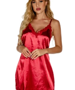 3WISHES Chemise Lingerie Silky Satin Chemise