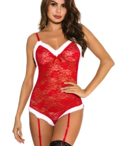 3WISHES Lingerie Naughty List Teddy