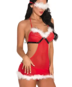 3WISHES Mistletoe Mistress Chemise Lingerie