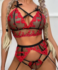 3WISHES Don't Mesh With Me Bra Set Lingerie