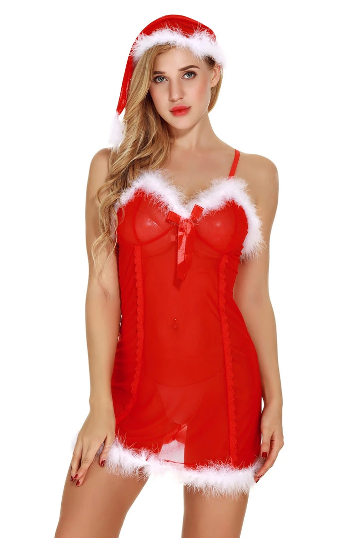 3WISHES Holiday Chemise Set Lingerie 3 3WISHES Holiday Chemise Set Lingerie