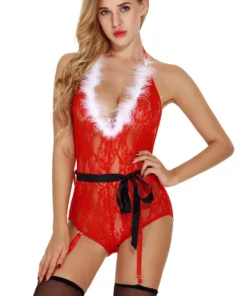3WISHES Lingerie Holiday Hottie Teddy