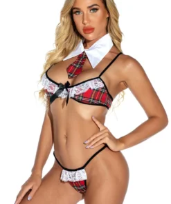 3WISHES Perfect In Plaid Lingerie Set 7 3WISHES Perfect In Plaid Lingerie Set
