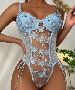 3WISHES Flower Garden Teddy Lingerie 9 3WISHES Flower Garden Teddy Lingerie