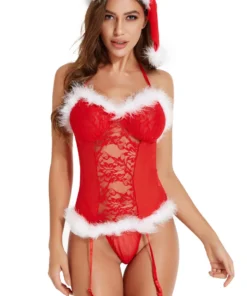 3WISHES Lingerie Holiday Bustier Set