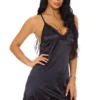 3WISHES Chemise Lingerie Satin And Lace Sleepwear Chemise