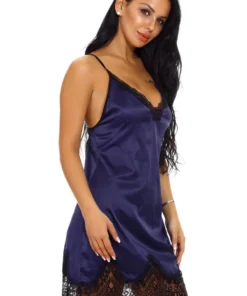 3WISHES Chemise Lingerie Satin And Lace Sleepwear Chemise 12 3WISHES Chemise Lingerie Satin And Lace Sleepwear Chemise