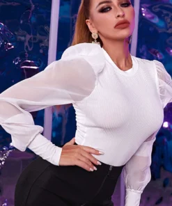 3WISHES Clothing White Puff Sleeve Top