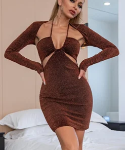 3WISHES Clothing Red Ribbed Dress And Shrug