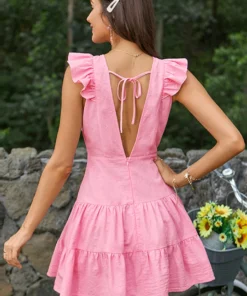 3WISHES Clothing Pretty In Pink Ruffled Dress