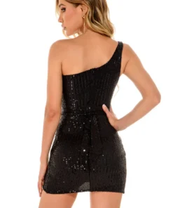 3Wishes One Shoulder Sequin Mini Dress 19 3Wishes One Shoulder Sequin Mini Dress