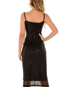 3Wishes Sleek Glitter Midi Dress