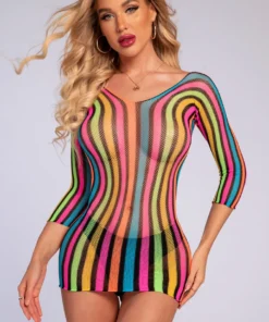 3WISHES Lingerie Multicolor Net Chemise 7 3WISHES Lingerie Multicolor Net Chemise