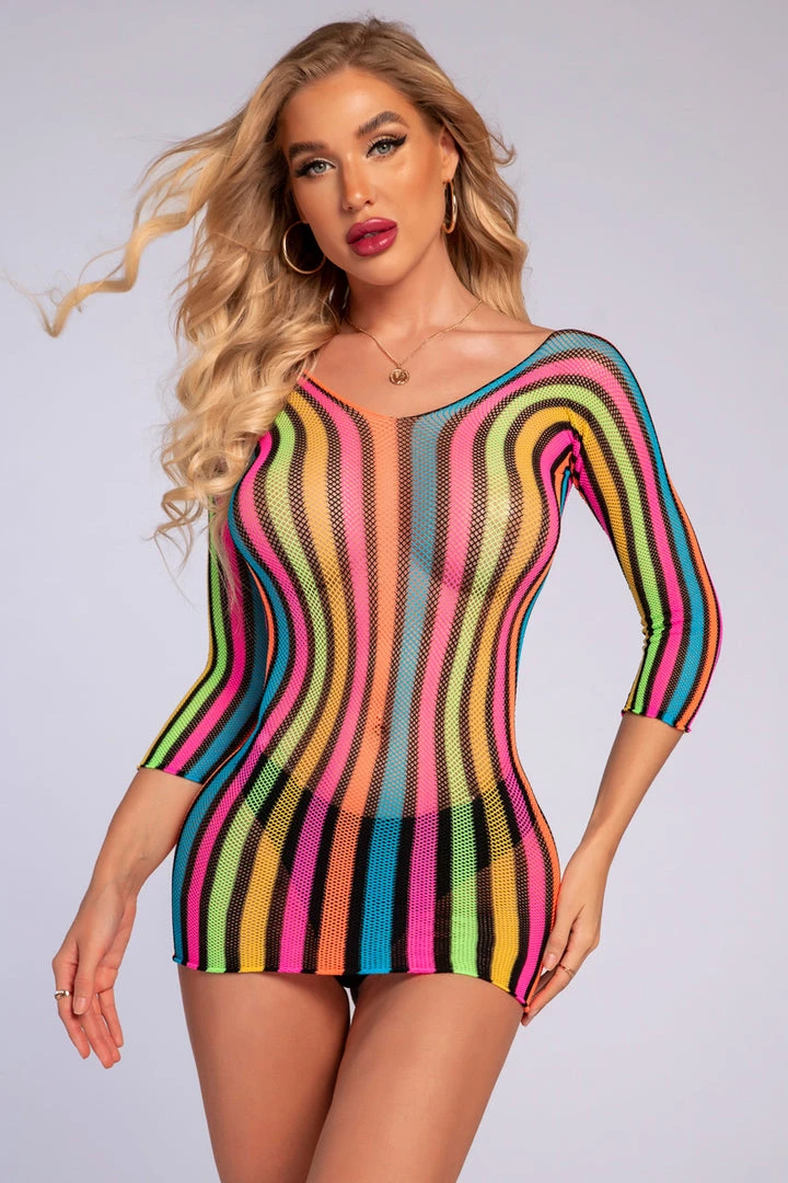 3WISHES Lingerie Multicolor Net Chemise 3 3WISHES Lingerie Multicolor Net Chemise